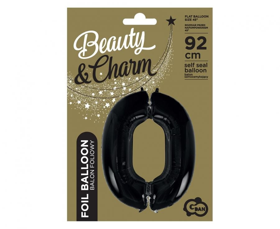 Balon foliowy B&C Cyfra 0 - czarna 92cm Godan